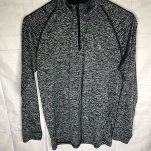 Under Armour Men's Heatgear 1/4 Zip pullover Loose Heathered Gray Shirt Small